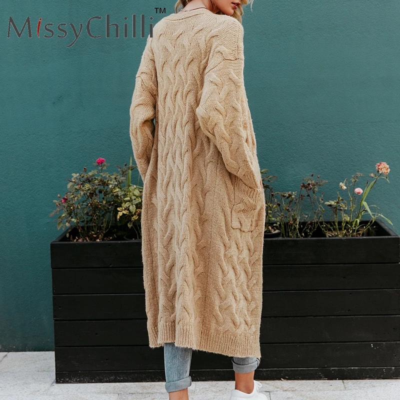 MissyChilli длинный рукав женский свитер кардиган вязаный для улицы элегантный