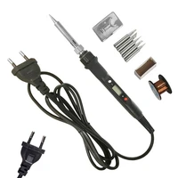 digital display soldering iron kit temperature adjustable 80w welding heater set manual electronics repairing tools
