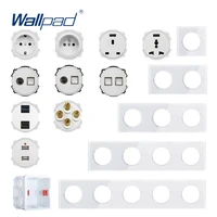 wallpad diy module white glass panel wall power socket electrical outlet function key free combination