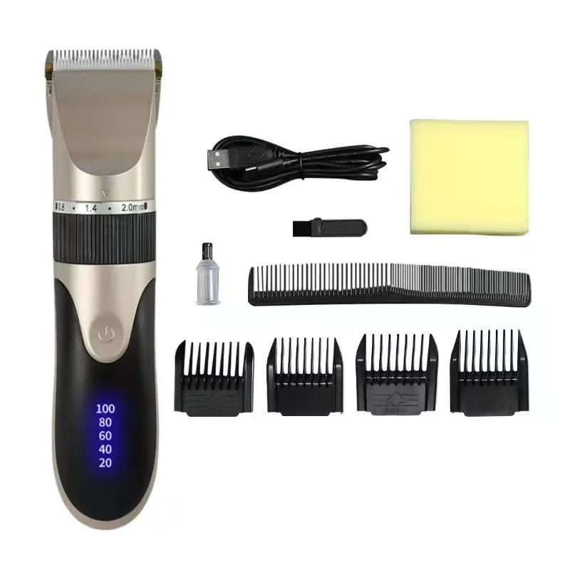 

New Professional Hair Clipper Men's Barber Beard Trimmer Rechargeable Hair Cutting Machine Ceramic Blade Low Noise Adult Kid