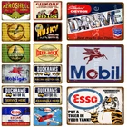 Декоративные наклейки на стену Автомобили, нефть, бензин, винтажный постер в металлические ретро-знаки г., YL056