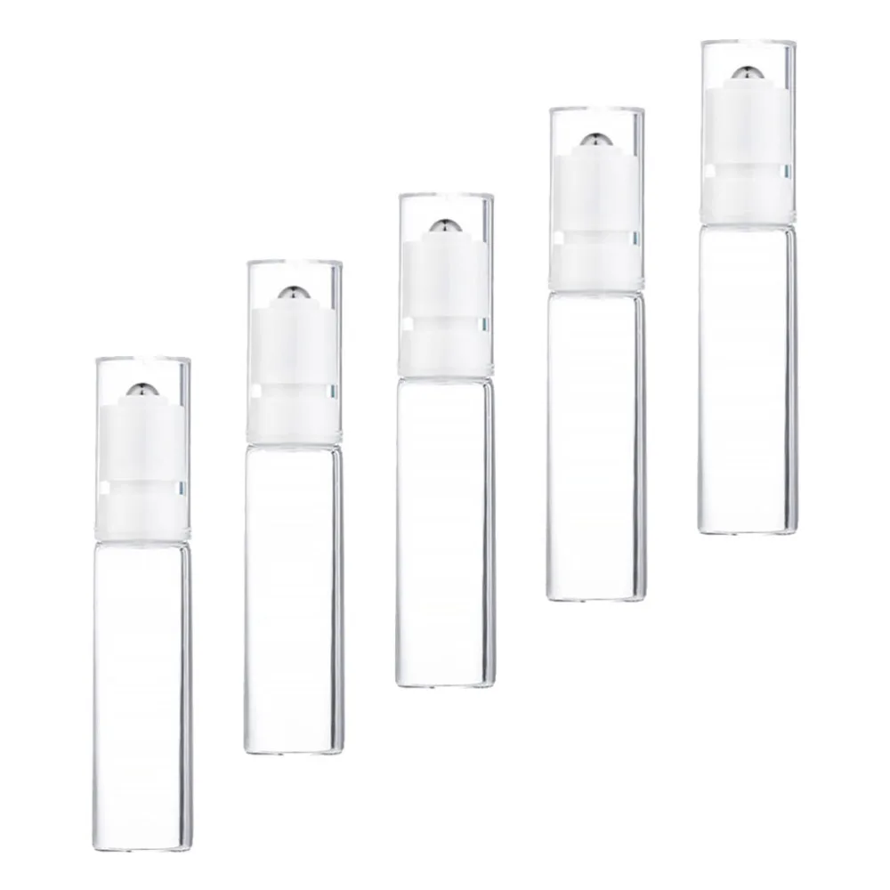 

5pcs 10ml Essential Oil Roller Bottle Empty Glass Bottle Frosted Bottle