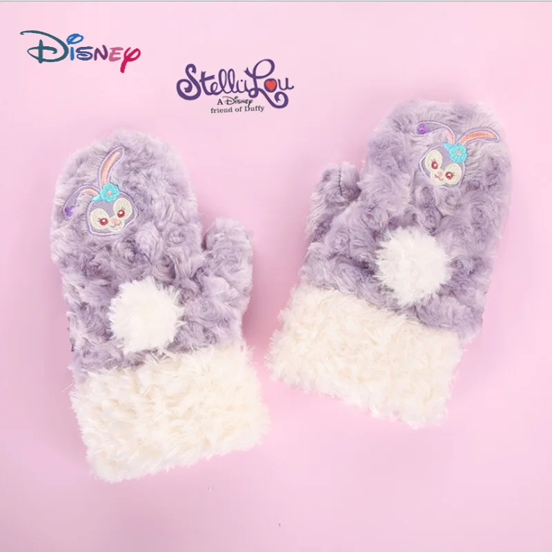 

Disney StellaLou cartoon Women's gloves cute plush girls warm gloves for autumn and winter gloves mittens children's winte