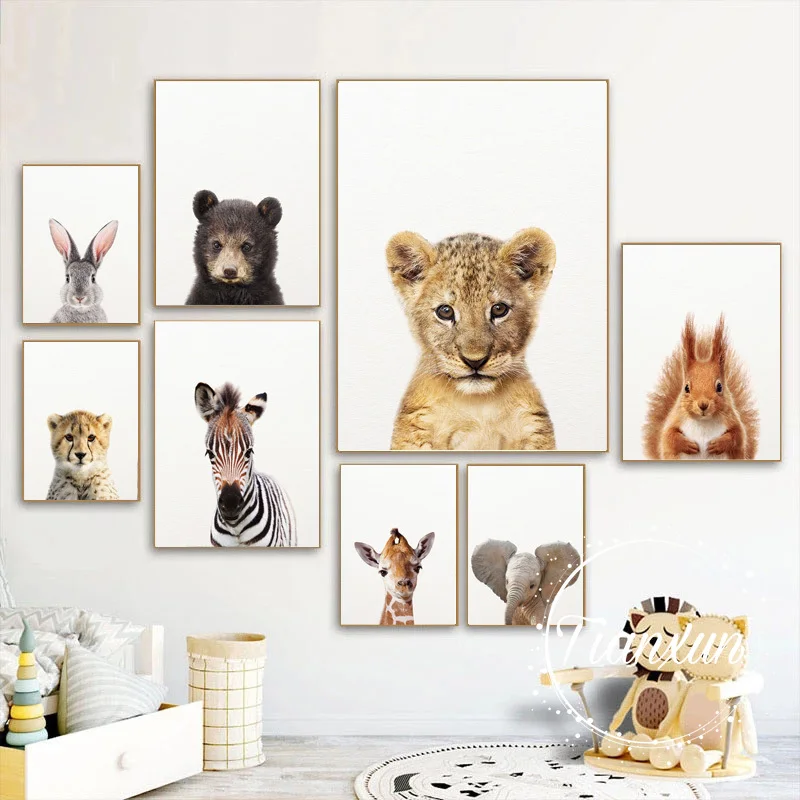 Украшение животное листы картины стены искусства плакат детская полотна номер