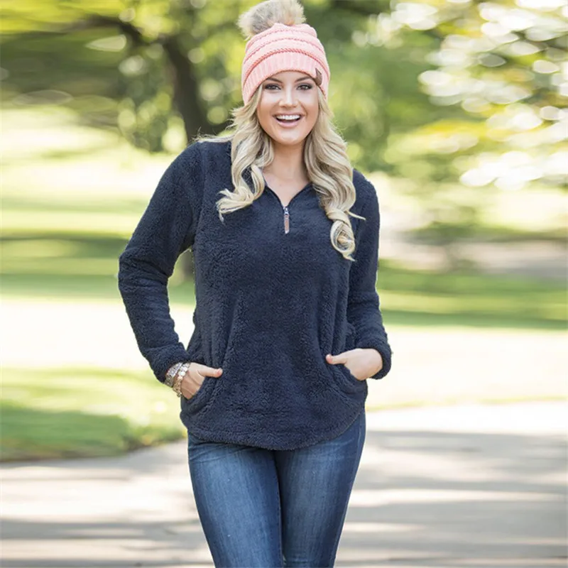 Пуловер для женщин зима осень флисовая толстовка с капюшоном оверсайз v образным