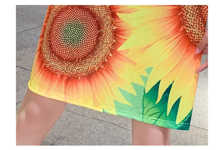 Женское платье Vefadisa с принтом подсолнуха 2020 летнее Футболка Свободный Длинный