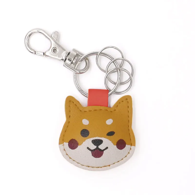 

Original Design Fashion Keychain Korea Kawaii Animal Dog Bear Cat Leather Decoration Metal Keyring Charm Pendant Jewelry