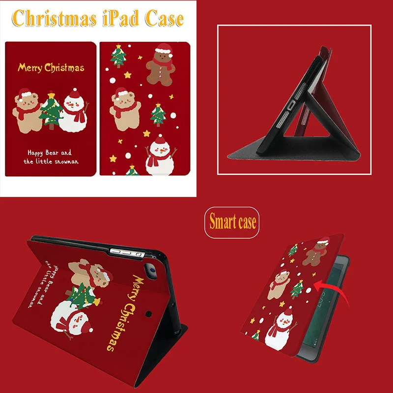 

Xmas Gift Flip Case for IPad 10.2 7th 8th AIR3 10.5 Air4 Cover for IPad 5th 6th 2018 Mini 5 Mini4 Air 2 9.7 Funda Pro 11 2020