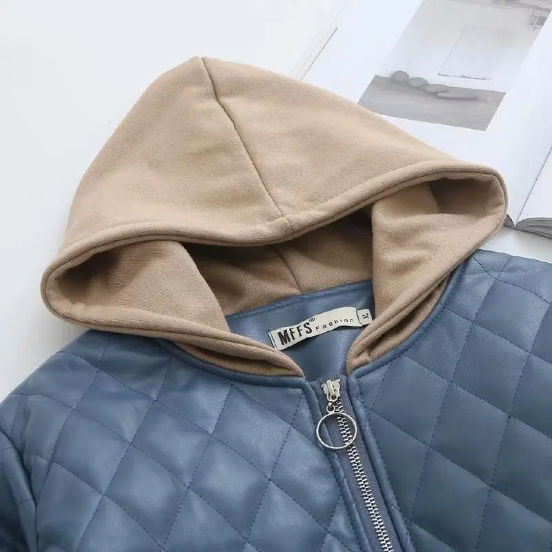 Осенне-зимние женские Куртки из искусственной кожи размера плюс XL-4XL пальто с