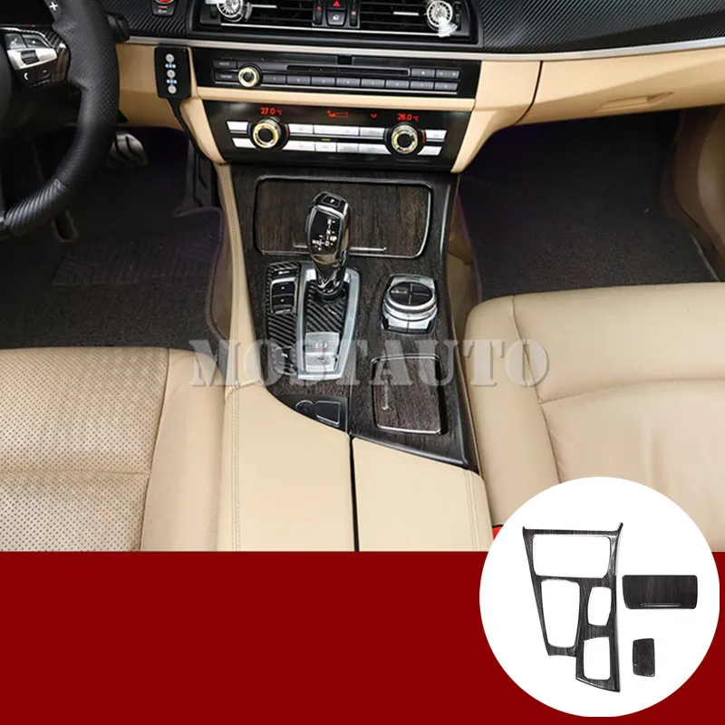 Накладки на внутреннюю консоль для BMW 5 серии F10 F11 2011 2016 3 шт. Серебристые/черные