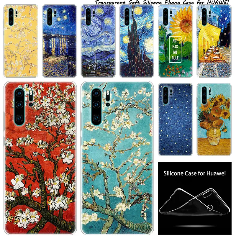 Мягкий силиконовый чехол Ван Гог звездная ночная картина для Huawei NOVA 3 3i 5 5i P20 P30 Pro P9