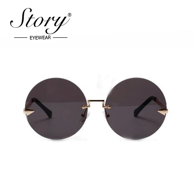 Очки солнцезащитные женские в круглой металлической оправе золотистые|oculos