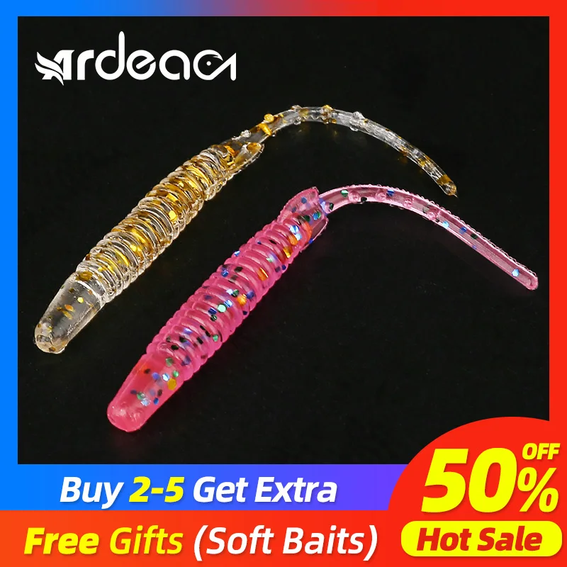 

Ardea Soft Lure 55mm0.5g 12pcs Artificial Silicone Small Bait Worm Swimbait Wobbler Jigging Slow Shrimp Carp Bass Fishing Tackle