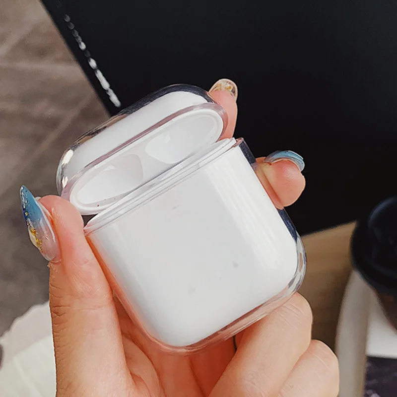 Чехол s для AirPods 2 й Прозрачный чехол наушников Apple Air Pods 1 Зарядная коробка мягкий