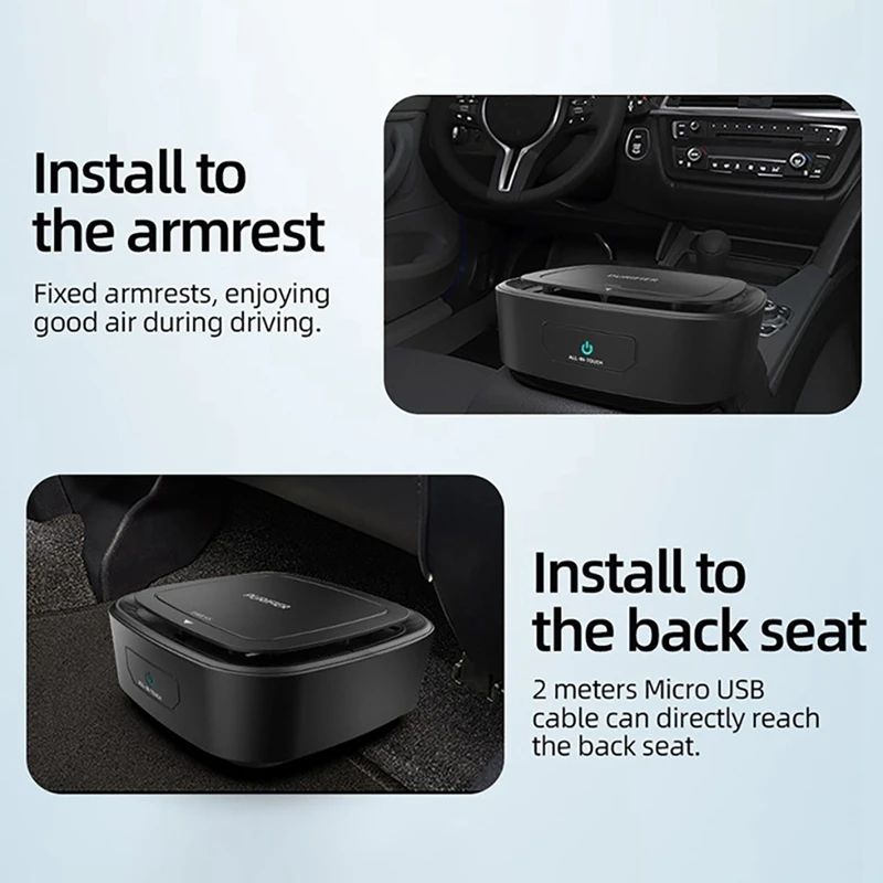 

Car Air Purifier Mini Portable Desktop Office USB Powered Negative Ion Car Purifier Smoke and Dust Removal