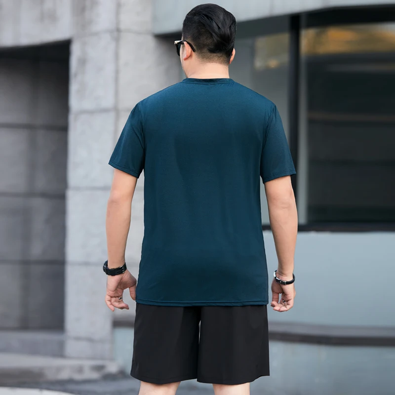Мужская футболка размера плюс 8XL 7XL 6XL летняя + шорты комплект из двух предметов