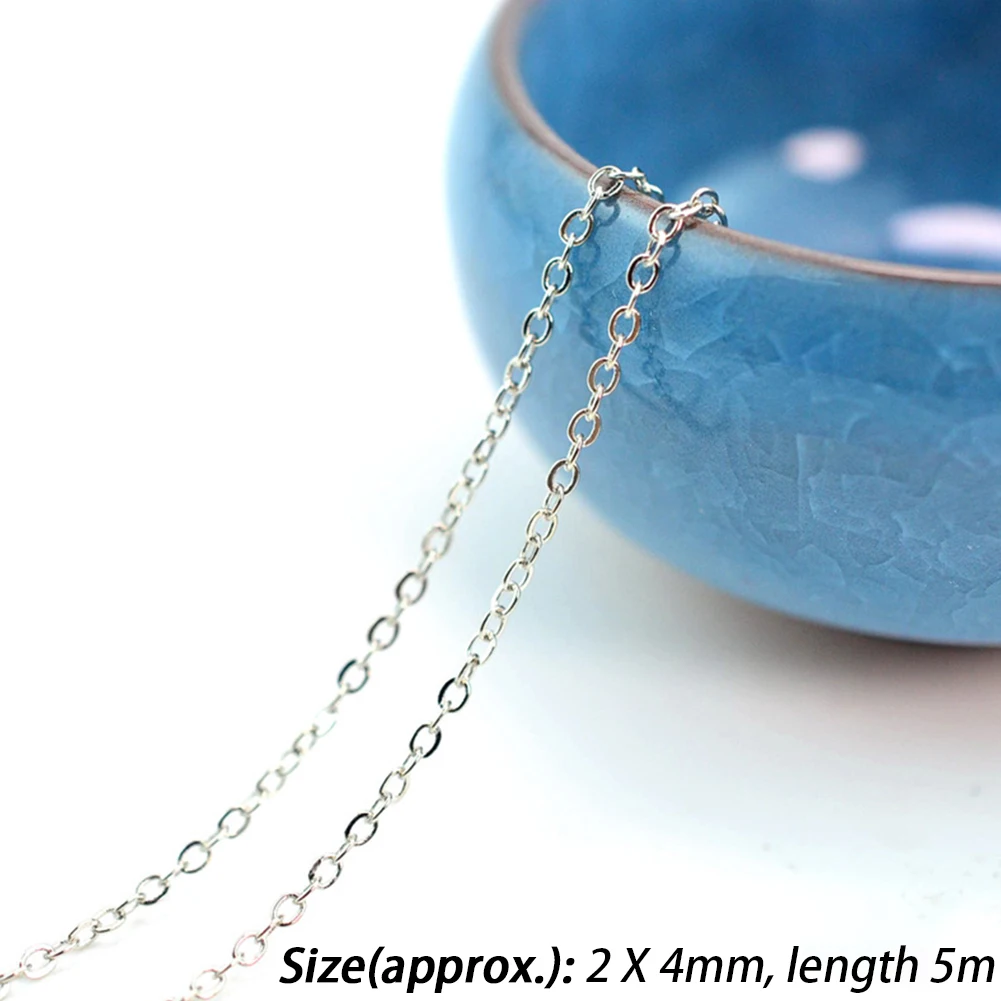 DIY Necklace Chain Accessories Thin Craft Flat Connector For Jewelry Making Matching Extender Cross Metal Bracelet Findings | Украшения и