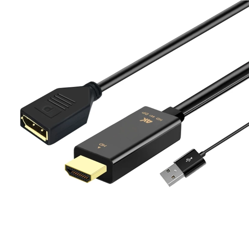 

Переходник HDMI-/штекер с разъемом USB2.0 на DP DisplayPort, переходник с высокой четкостью, кабель с Usb-источником питания, 25 см