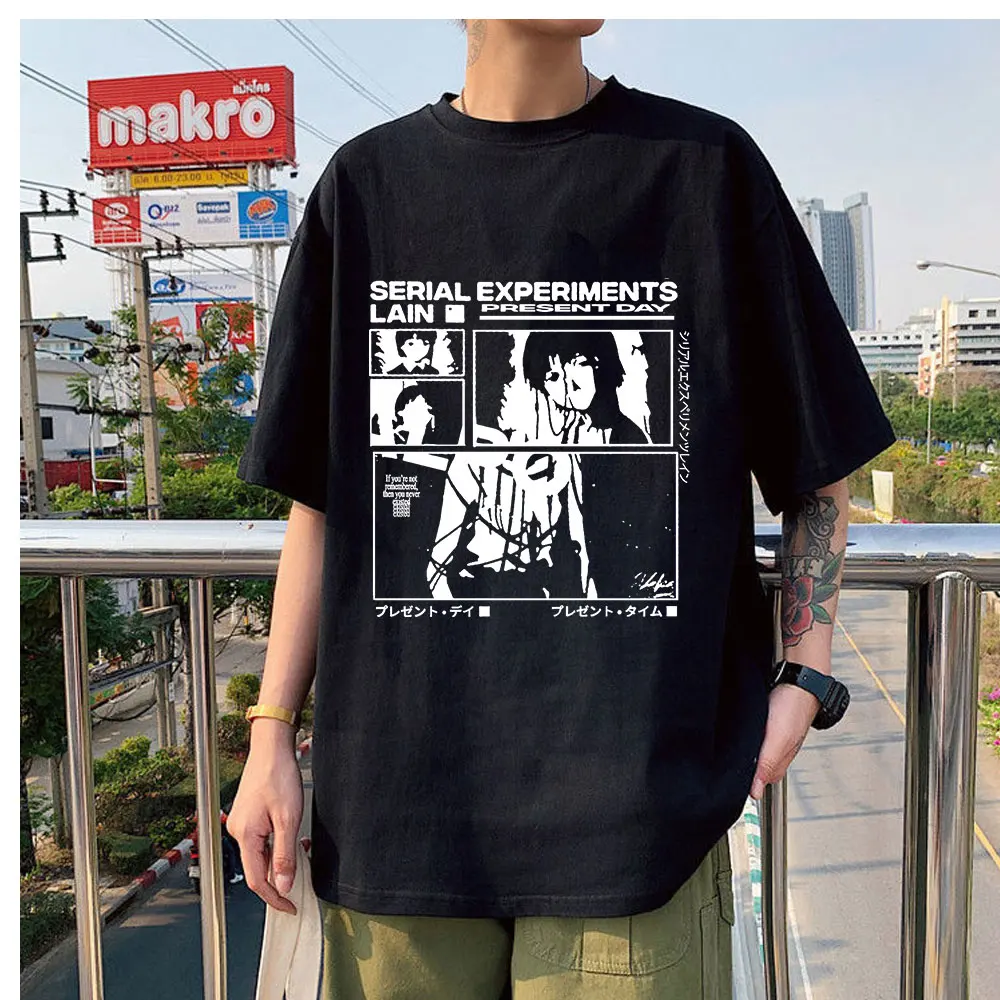 

2021 Popular High Quality Couple Summer Tops Serial Experiments Lain Printed Fashion Couple T-shirts Unique Oversized Daily Wear