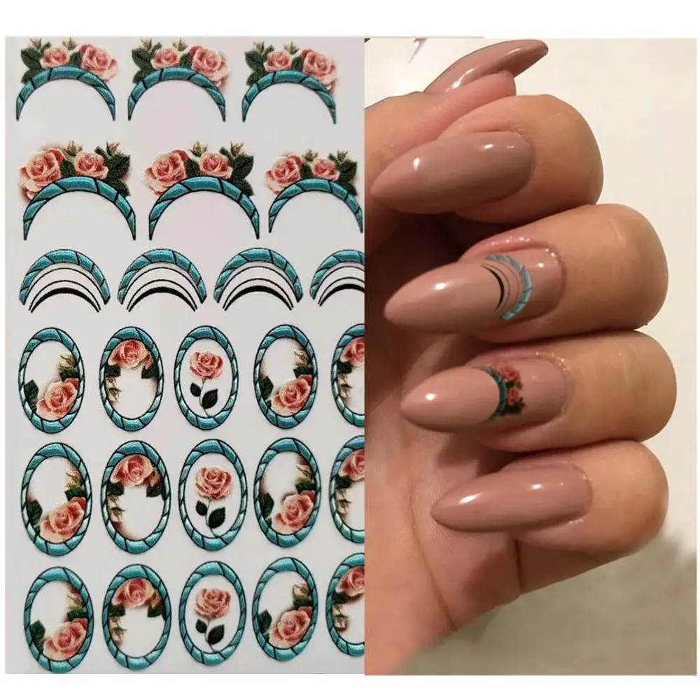 24 1pc 3D Acrylic Engraved Nail Sticker Embossed Cute Kitten Alarm Clock Snowflakes Water Decals Empaistic Nail Water Slide Decals - Цвет: 24