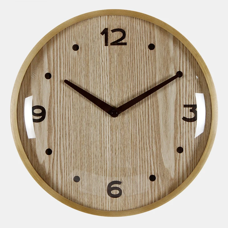 

Wooden Retro Silent Wall Clock Living Room Bedroom Glass Relojes Madera Pared Vintage Wall Watch Home Decor Modern Design BB50WC