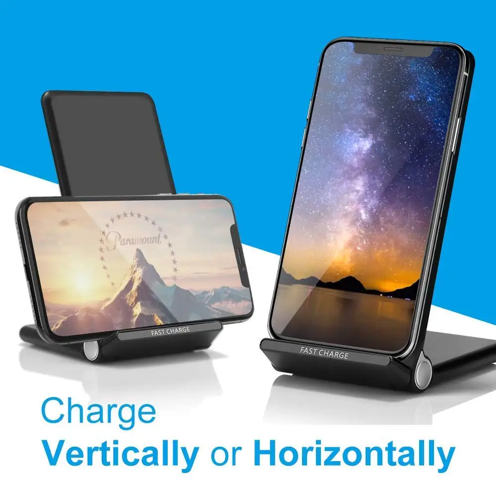 DCAE Fast 15W Wireless Charger Stand Foldable USB C Qi 2 in 1 Charging Pad Station Phone Holder for iPhone 11 XS XR X 8 Samsung | Мобильные