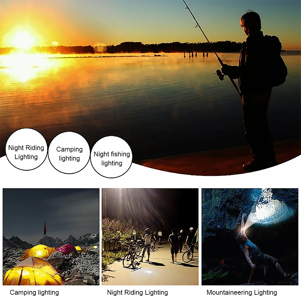 

5W LED Battery Powered Head Lamps Outdoor Fishing Electric Torch Flashlight