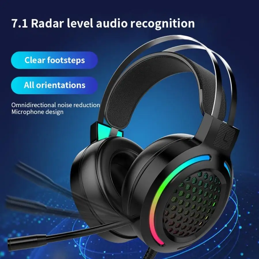 Surround игровая гарнитура стерео объемный звук USB 3 5 Jack проводной гарнитуры