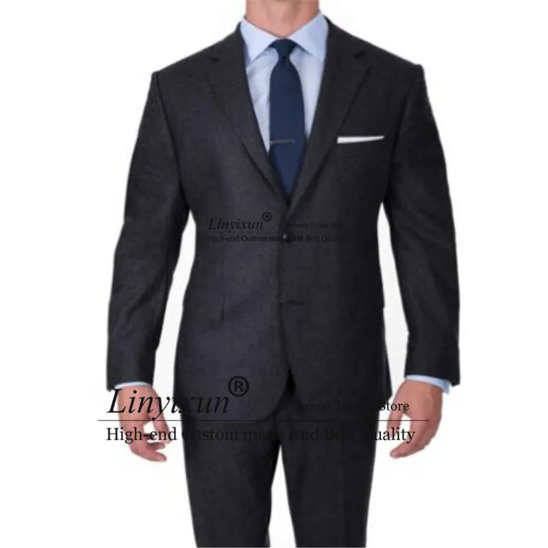 Роскошный шерстяной мужской костюм сделанный на заказ Супер 120 шерстяные костюмы