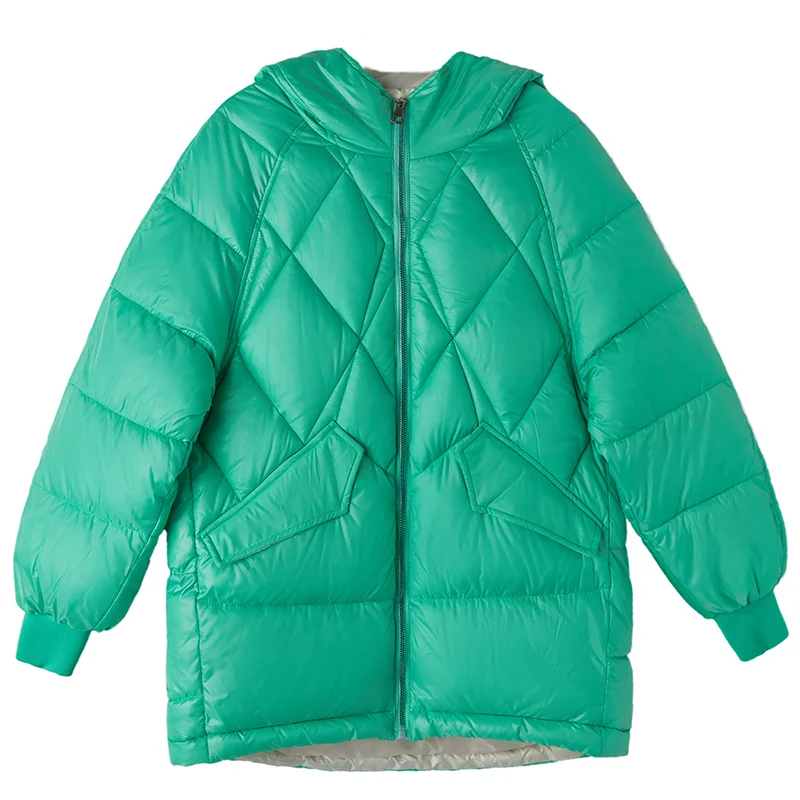 

2021 New Short Gloosy Parka Full Sleeve Warm Winter Jacket Women Casual Solid Color Hooded Parkas Coat Female Fashion