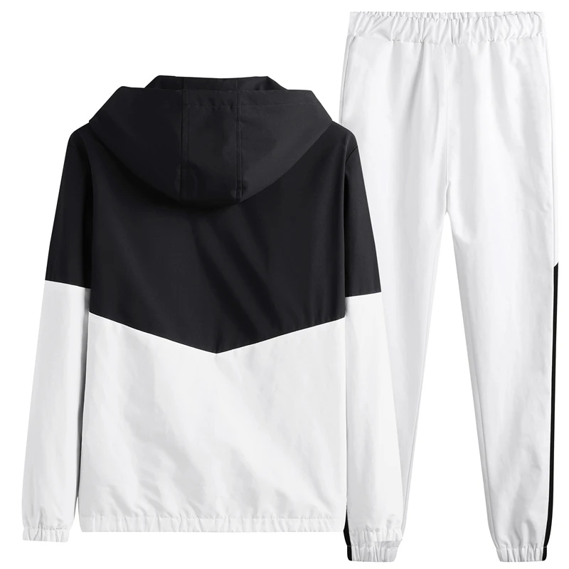 

Men's Set Casual Solid Color Tracksuit Men Two Pieces Set Spring Summer Jacket+Pants Sports Hoodies Suit Mens Clothing