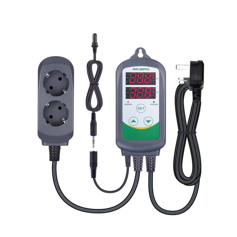Inkbird Aquecimento & Resfriamento Controlador de Temperatura Itc308s Termostato Regulador Duplo Relés com Prova Aquário à Prova Impermeável Água Venda Quente Instrumentos de temperatura