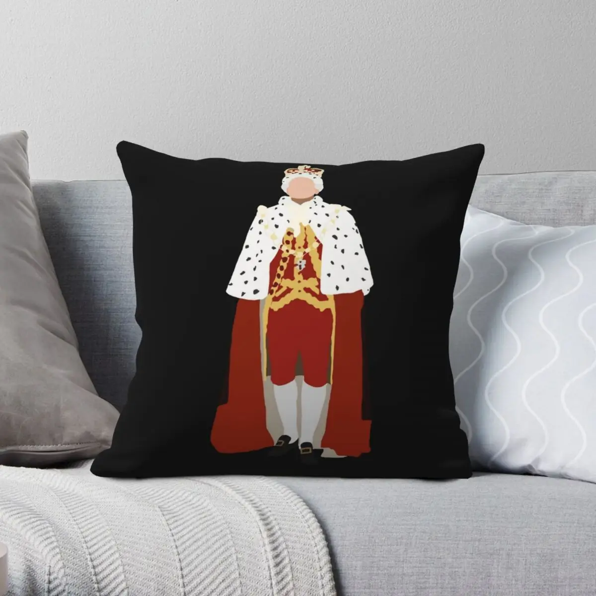

King George Square Pillowcase Polyester Linen Velvet Creative Zip Decor Room Cushion Cover
