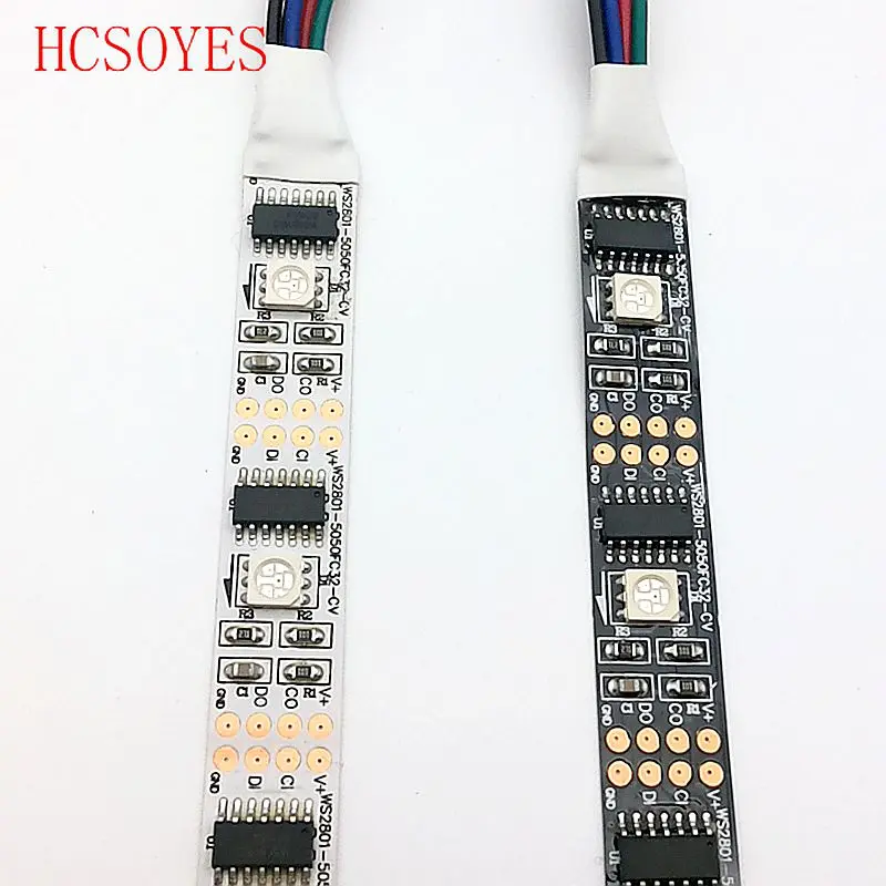 1 м/5 м DC5V ws2801 индивидуально Адресуемая 32 СВЕТОДИОДА/М 5050 RGB лента 12 мм TV Led