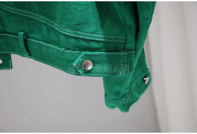 

Spring and Autumn Short Denim Jacket Students Candy Color Bat Sleeve Loose Jeans Baseball Uniform Oversize Cowboy Jacket Coats