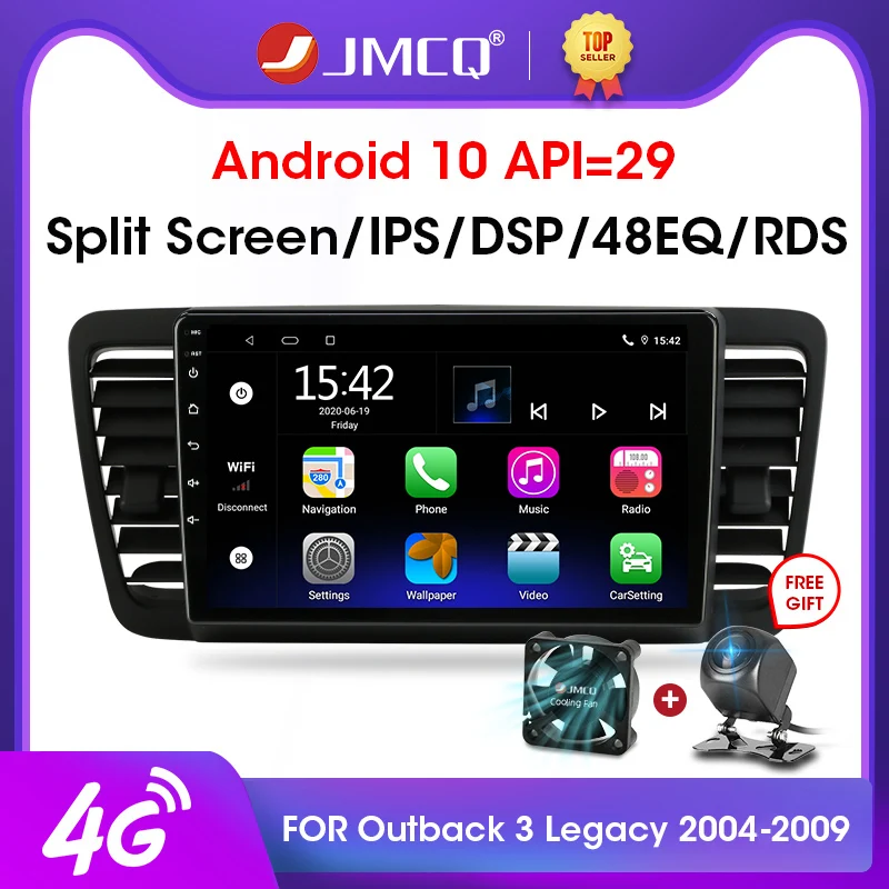 JMCQ 2Din 2 + 32 Android 10 4G WiFi Автомобильный Радио Мультимедийный видео плеер для Subaru Outback 3