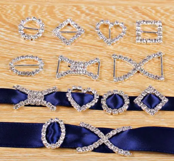 50 шт. Маленькие стразы скользящая пряжка золото серебро металл сделай сам