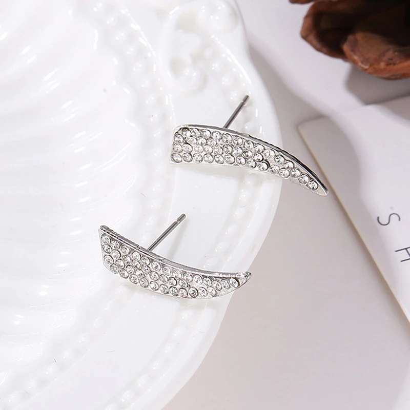 Женские креативные простые геометрические серьги инкрустированные Кристальные