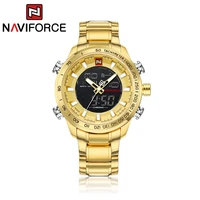 naviforce mens digital watch military relogio masculino luxury top brand sports chronograph stainless steel quartz male watches