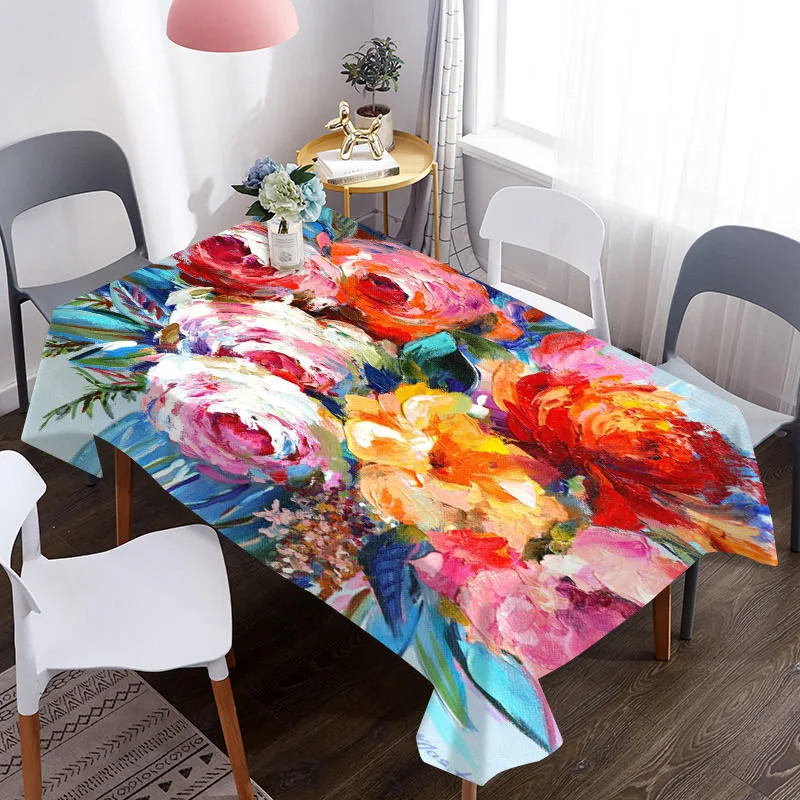 Скатерть 3D с рождественским узором водонепроницаемая ткань для журнального