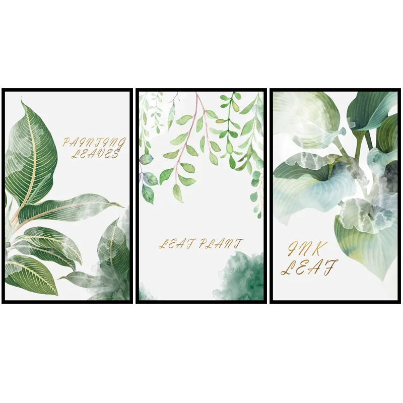 Green Plant Wall Sticker Nordic Style Flower Home Decor Poster Living Room Bedroom Decals Mural Wallpaper | Дом и сад