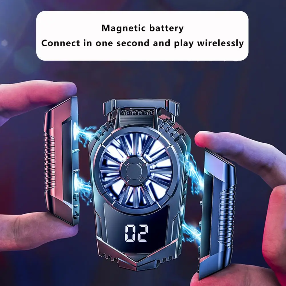 

Wireless Game Cooler For Mobile Phone Radiator Silent Refrigeration Cooler Cooling Heat Dissipation With Full-color RGB Light