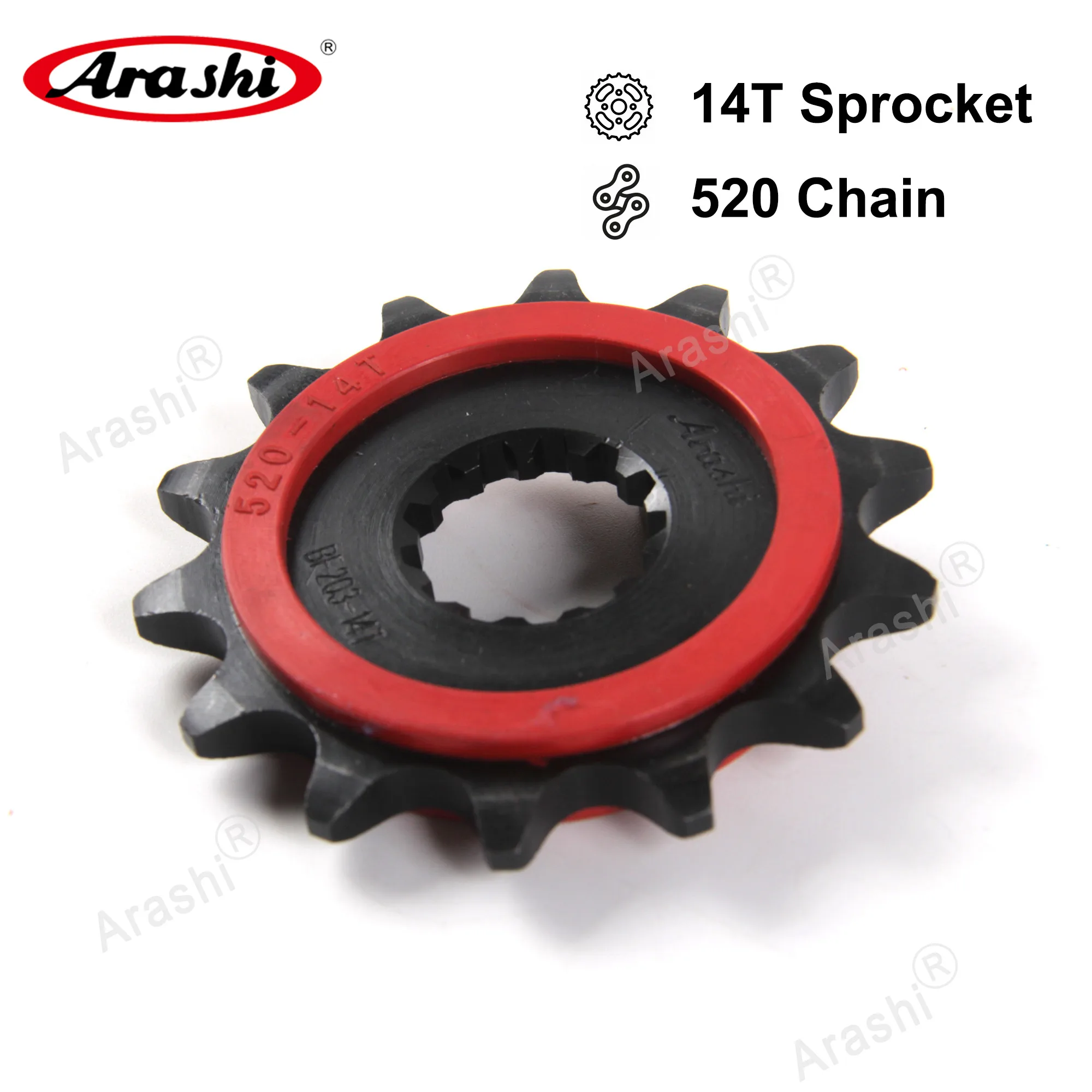 

Передняя Звездочка с резиновой подушкой Arashi 14T для KAWASAKI KLX300 / KLX300R 2003 2004 2005 2006 2007 цепные звездочки KLX 300 R