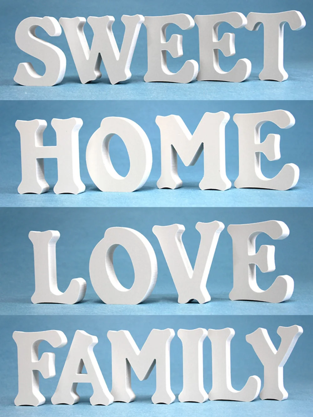 

Creative home furnishings with white letters, wedding decorations, Valentine's Day gifts and love