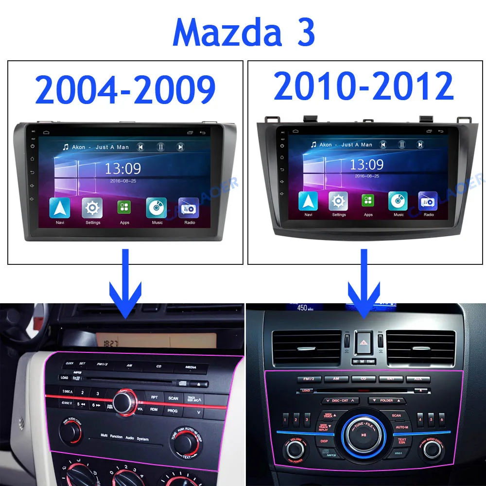 4G+ 32G Android 8,1 Автомагнитола для Mazda 3 2004-2013 maxx axel Wifi авто стерео Автомобильная dvd-навигационная система стерео Мультимедийный Плеер