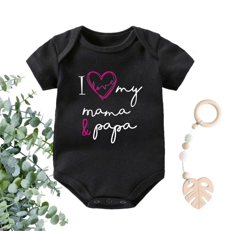 

Детский комбинезон с коротким рукавом I Love My Mama & Papa