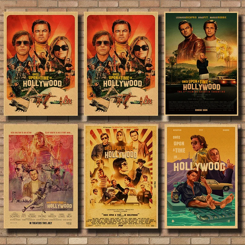 2019 новый фильм плакат из крафт-бумаги Once Upon a Time в Голливуд репродукции Винтаж