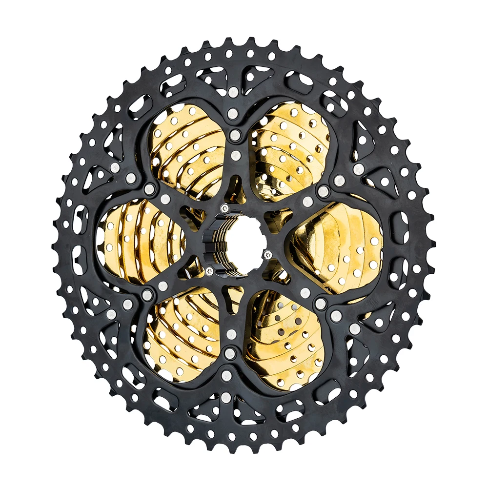 Велосипедная кассета ZTTO MTB 12 Скоростей 11-52T S 52T 12V K7 черно-Золотая стальная