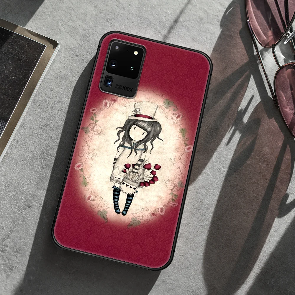 

Santoro Gorjuss Cartoon cute girl Phone Case Cover Hull For Samsung Galaxy S 7 8 9 10 e 20 FE edge uitra plus Note 9 10 20 black