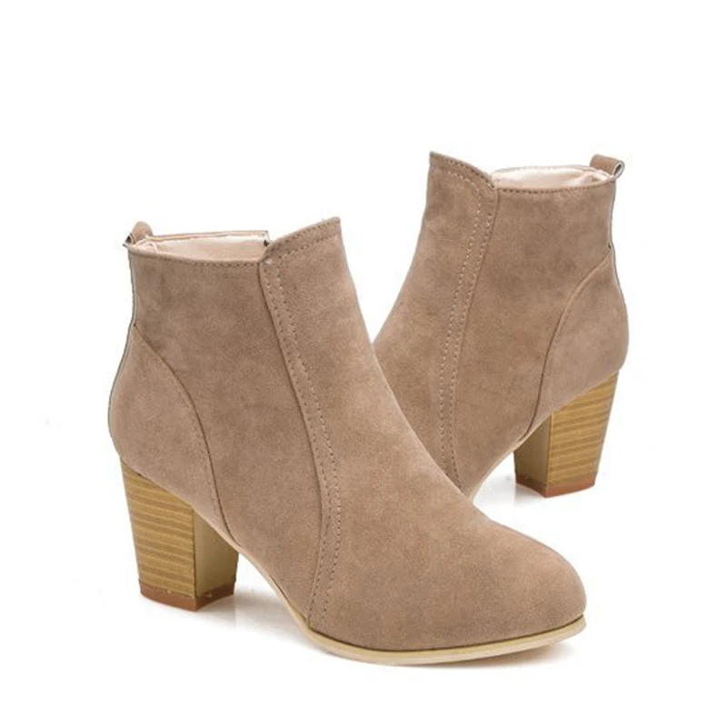 

Женские ботильоны 2021, модные замшевые кожаные ботинки, женская обувь на высоком каблуке, ботильоны для женщин, Прямая поставка